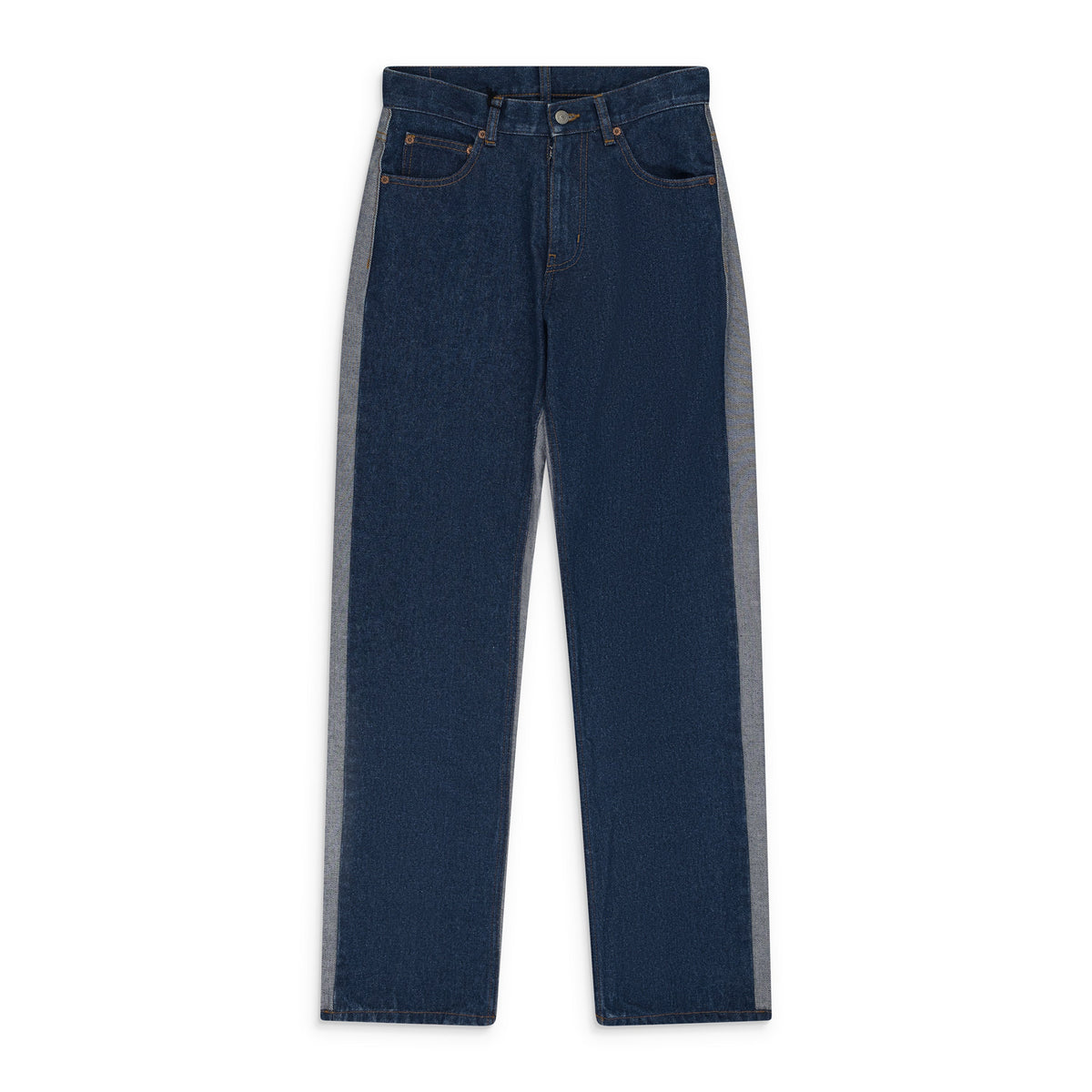 Blue Split Reversed Denim Trousers