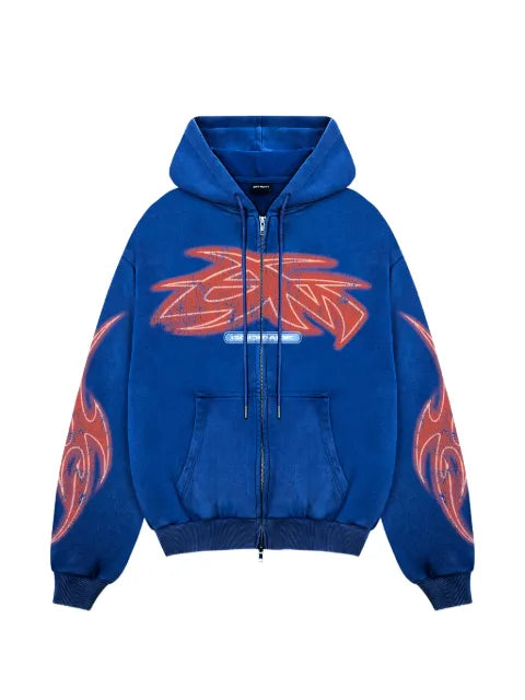 GODMADE Vivid graphic-print zip-up hoodie
